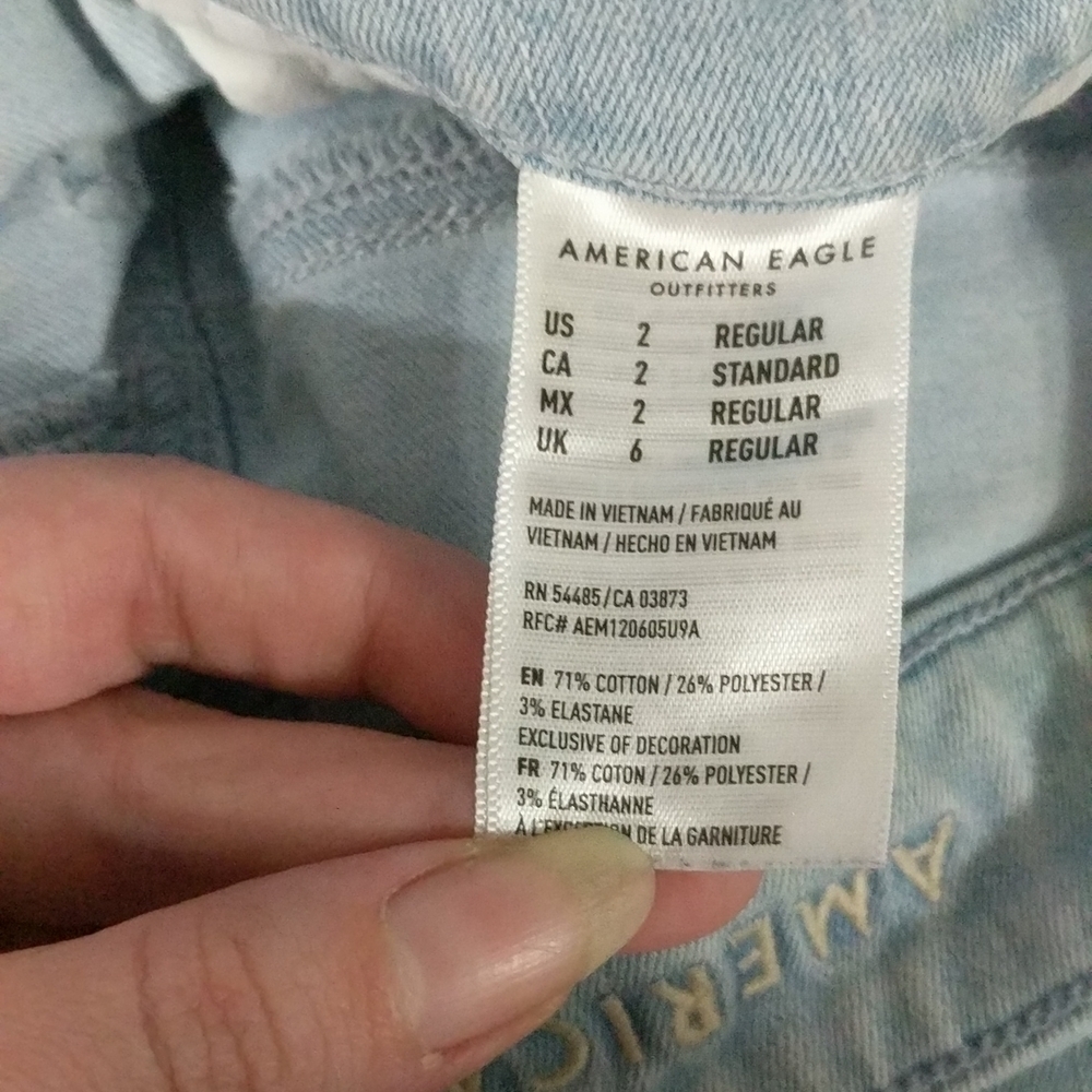 𝅺American Eagle Light Wash Hi-Rise Jeggings Next Level Stretch Jeans - size 2 - Picture 4 of 9